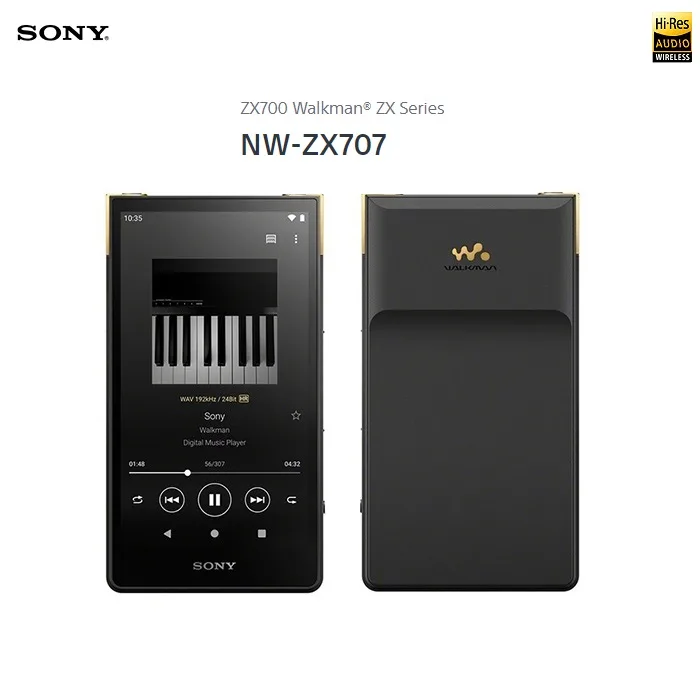 thumbnail image 2 of Sony Walkman NW-ZX707 64GB Hi-Res Audio Player – Black, Bluetooth, Wi-Fi, 2023 Model 2 of 6